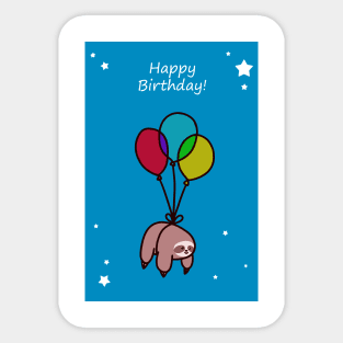 Happy Birthday Balloon Sloth Sticker